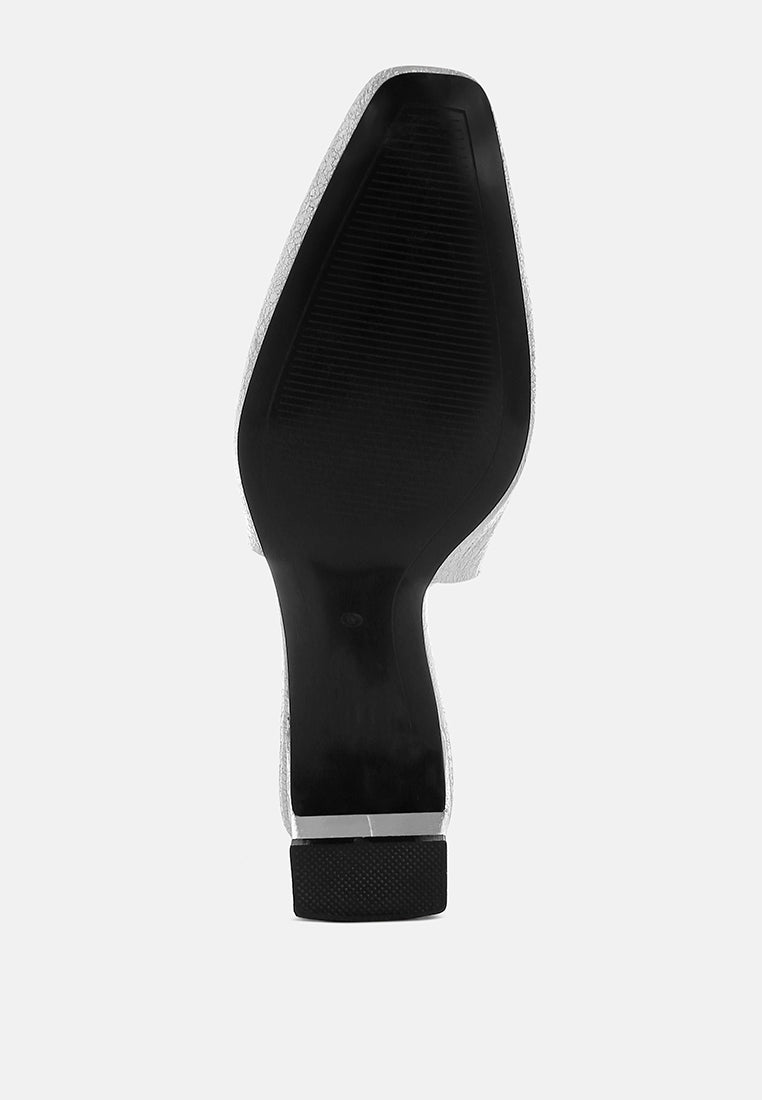 Amberin Crinkled Metallic Slingback Heels