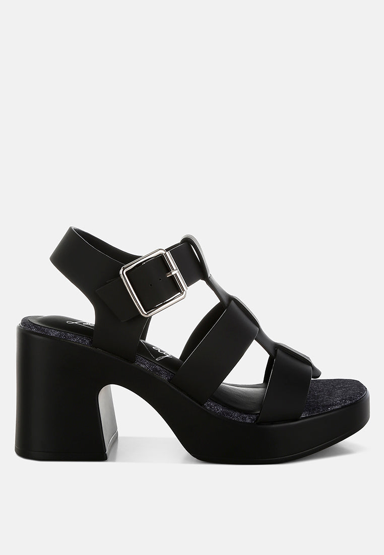 Avalon Chunky Pin Buckle Platform Heels