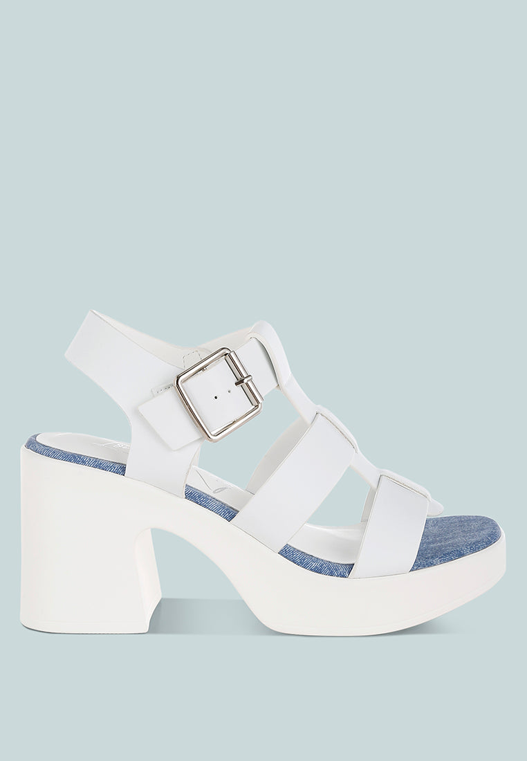 Avalon Chunky Pin Buckle Platform Heels